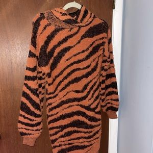 Fashion Nova Sweater Dress - tiger print